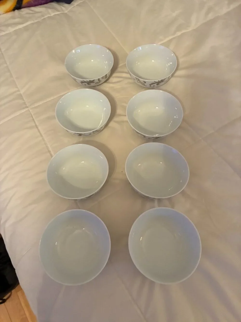 8 Circa Lucas Bowls all fine quality porcelain with metallic accent.